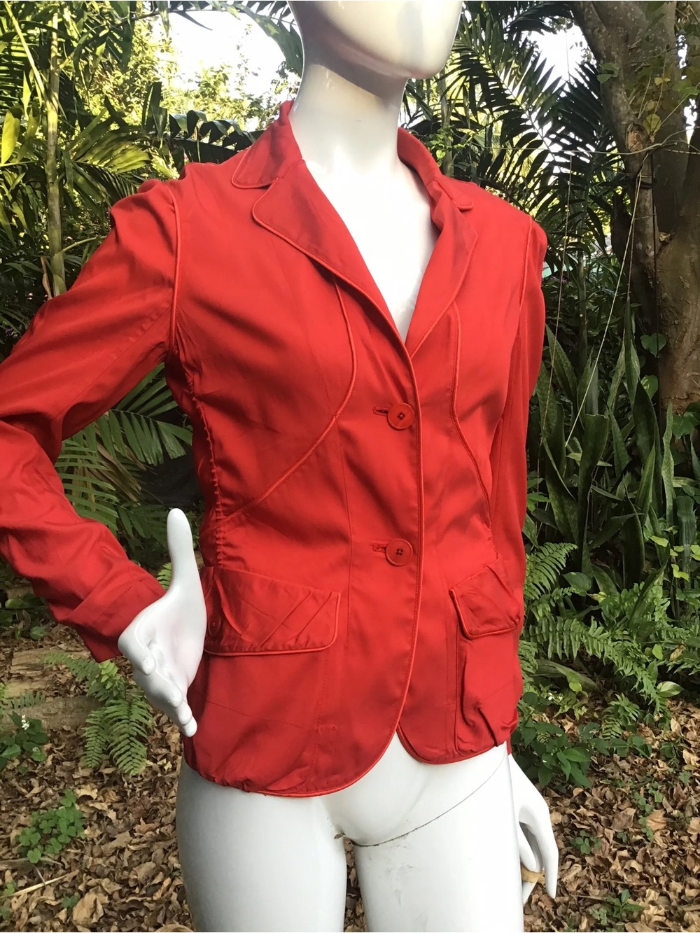 Donna Karan Red Tailored Women's Blazer Jacket